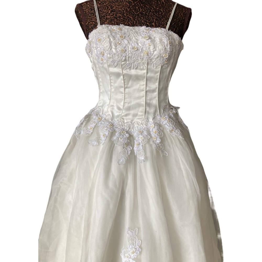 🤍 BALL GOWNS WHITE BEIGE DRESS/ # 008